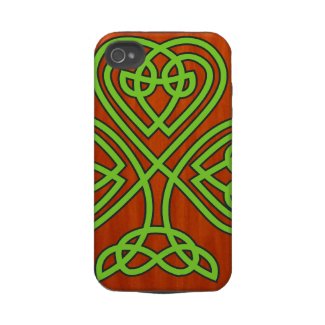Celtic Shamrock, Wood Grain iPhone 4 Case