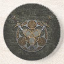 Celtic Shield And Swords Beverage Coaster