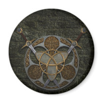 Celtic Shield and Swords Refrigerator Magnet
