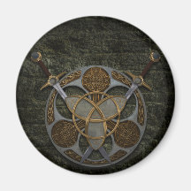 Celtic Shield and Swords Refrigerator Magnet