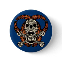 Celtic Skull & Biohazard Button by Ars_Celtica Celtic Skull & Biohazard Button
