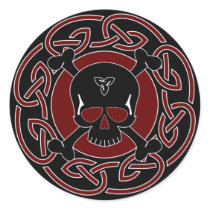 Celtic Skull & Crossbones Sticker by seonaidh Celtic Skull & Crossbones Sticker