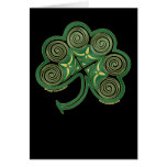 Celtic Spiral Card, Irish Shamrock Design