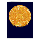 postcard - A Celtic spiral card, sun mandala design! Buy this beautiful Celtic mandala sun spiral design card with over 60 Celtic spirals in orange and yellow! This original Celtic sun spiral mandala art by artist Peggy von Burkleo shows a Celtic spiral design with over 6o inner spirals in the warm colors of the sun. This blank Celtic mandala spiral design card is perfect for any occasion, from Lughnasadh greeting cards, to birthday cards, thank you cards, get well cards and more! Don’t forget to take advantage of Beltain’s Zazzel shop’s multiple purchase discounts- The more cool Celtic art gifts you buy from Beltain’s Zazzel shop, the more you save! Looking for more Celtic T-Shirts and gifts ? Then visit our main web site at Beltain celtic art gifts 
