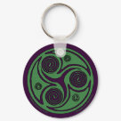 round_keychain - A Celtic spiral triskelion keychain! Buy this fun Celtic spiral triskele design keychain with a cool Celtic triskelion spiral in green! This original Celtic art by artist Peggy von Burkleo shows a green Celtic triskelion spiral design, with six inner spiral disks. This cool Celtic spiral triskel design keychain is a fun way to keep track of your keys and for only $5.95 it’s too affordable to pass up! Don’t forget to take advantage of Beltain’s Zazzel shop’s multiple purchase discounts- The more cool Celtic art gifts you buy from Beltain’s Zazzel shop, the more you save! Looking for  more Celtic T-Shirts and gifts ? Then visit our main web site at Beltain celtic art gifts 