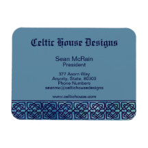 Celtic Sqaure Knot Boarder Blue on Blue Vinyl Magnets