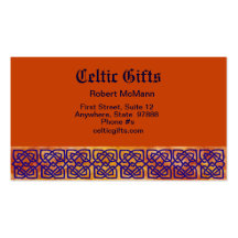 Celtic Square Knots on Paprika Business Card Template