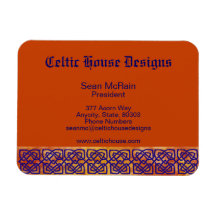 Celtic Square Knots on Paprika Vinyl Magnet
