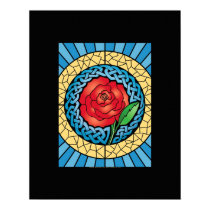 Celtic Stained Glass Rose Fine Art Print posters
