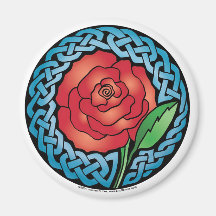 Celtic Stained Glass Rose Magnet