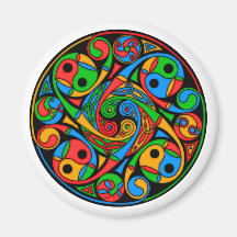 Celtic Stained Glass Spiral Magnets