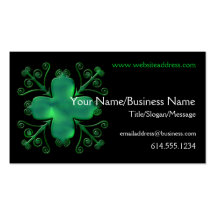 Celtic Swirls Glass Green Design Business Card