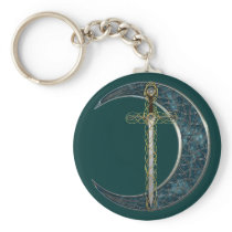 Celtic Sword and Moon Key Chains