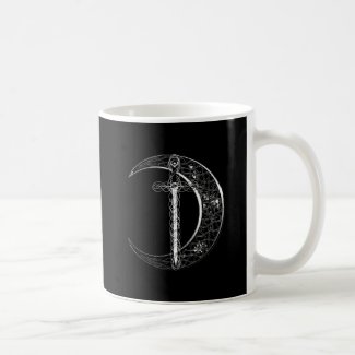Celtic Sword and Moon (white) mug