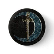 Celtic Sword and Moon with Grunge Wall Buttons