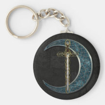 Celtic Sword and Moon with Grunge Wall Key Chains