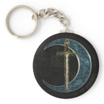 Celtic Sword and Moon with Grunge Wall Key Chains