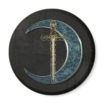 Celtic Sword and Moon with Grunge Wall magnets