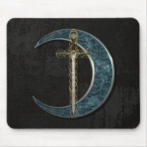 Celtic Sword and Moon with Grunge Wall mousepads by packratgraphics Celtic Sword and Moon with Grunge Wall mousepads