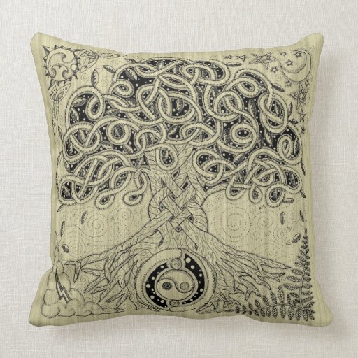 Celtic Tree of Life Ink Pillow