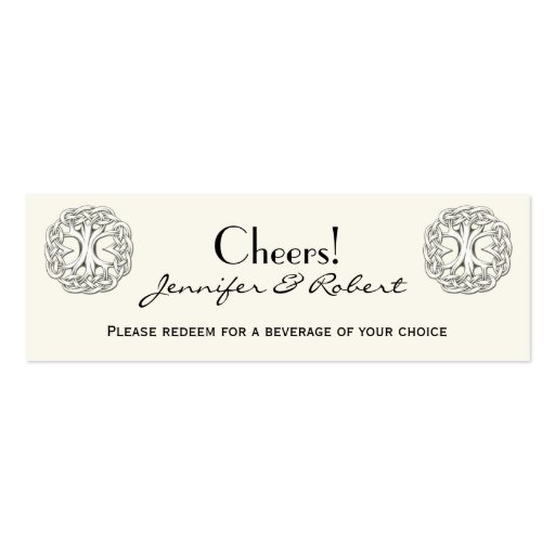 Celtic Tree of Life Wedding Drink Tickets Business Cards (front side)