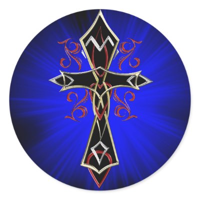 Celtic Tribal Cross Sticker by pentagramstar