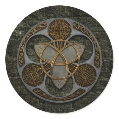 Celtic Trinity Shield Round Sticker