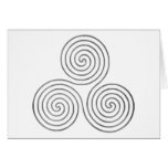 celtic triple spiral - OneLine antique silver Greeting Cards