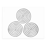celtic triple spiral - OneLine antique silver Postcard