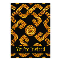 Celtic Weave Tiger Pattern Custom Invite