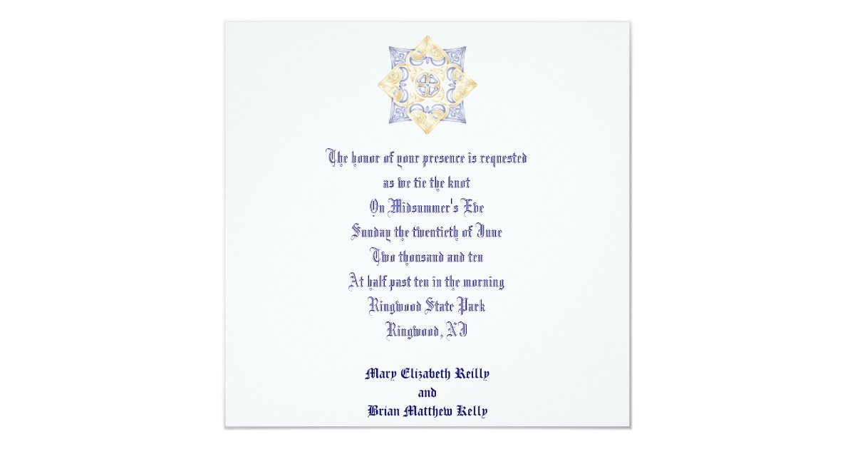 Celtic Wedding Knot Inivitation Non Traditional Card