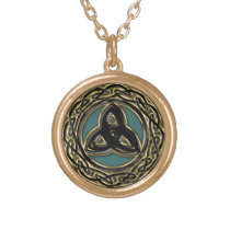 Celtic Wheel and Triquetra Necklace