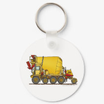 Cement Mixer Front Discharge Truck Construction Ke keychains by art1st Cement Mixer Front Discharge Truck Construction Ke keychains
