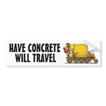 Cement Mixer Truck Bumper Sticker