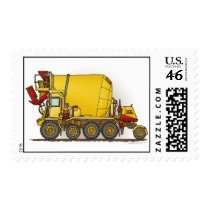 Cement Mixer Truck Postage Stamp