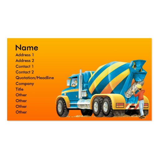 Cement or Concrete Mixer Business Card