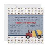 Cement Truck Invitation