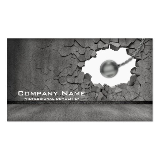 Cement Wall Demolition Works Business Card (front side)