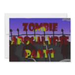 Cemetery and Blood Zombie Apocalypse Party Invite