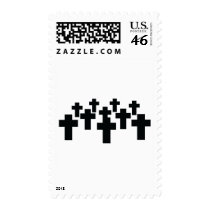 Cemetery - Black Crosses postage