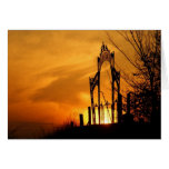 Cemetery Sunset Happy Halloween Card