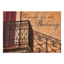 Cena del verano en el estilo del francés del balcó comunicado personalizado