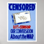 Censor Conversation WWII 1941 WPA Posters