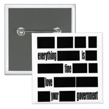 Censorsed Government Message Pinback Button