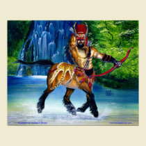 Centaur with Waterfall print posters