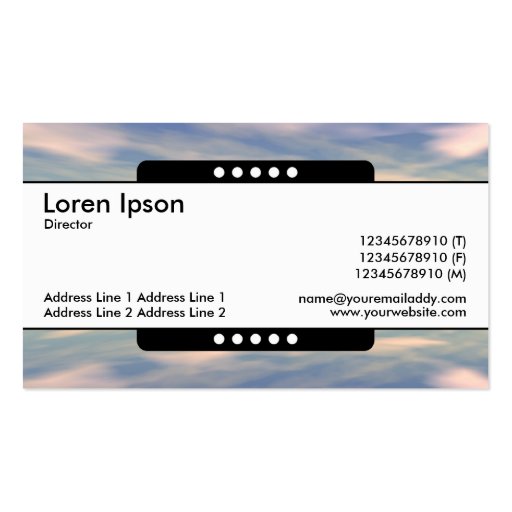 Center Band 5 Spots - Reflections II Business Card Templates (back side)