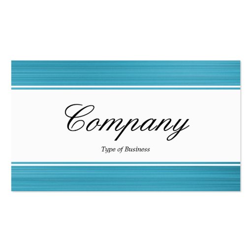 Center Band (edged) - Script - Brushed Pale Blue Business Cards