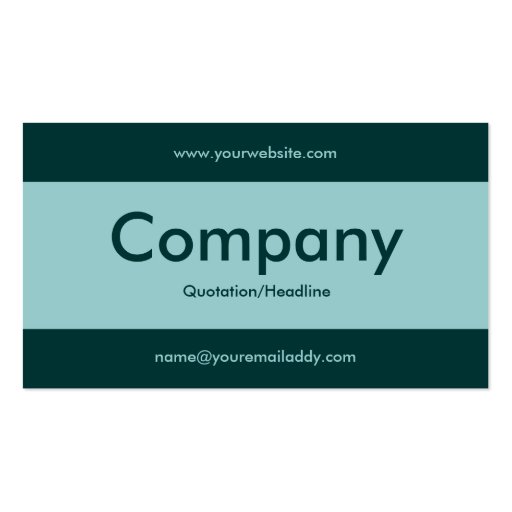 Center Band v2 - Light Blue Green with Dark Green Business Cards