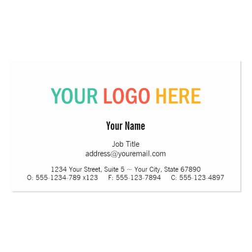 Center custom logo modern custom professional business card (front side)