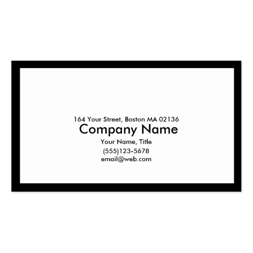 Center info with border business cards
